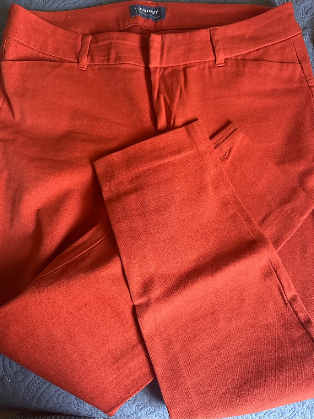 Old Navy Pixie Mid-Rise Red-Orange Straight-Leg Pants Size 12 - Picture 9 of 13